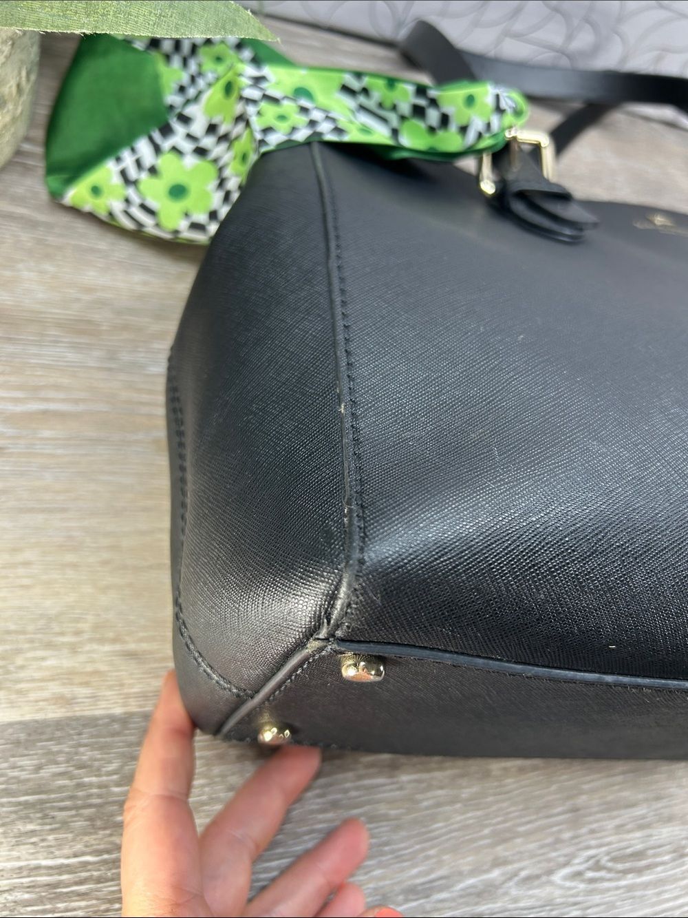 4648 Kate Spade Black Leather Tote Bag 265084648 - Picture 11 of 11